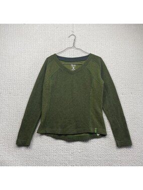 Mountain Hardwear Sweater Military Green Wool Blend Wom Sz M Outdoor Gorpcore